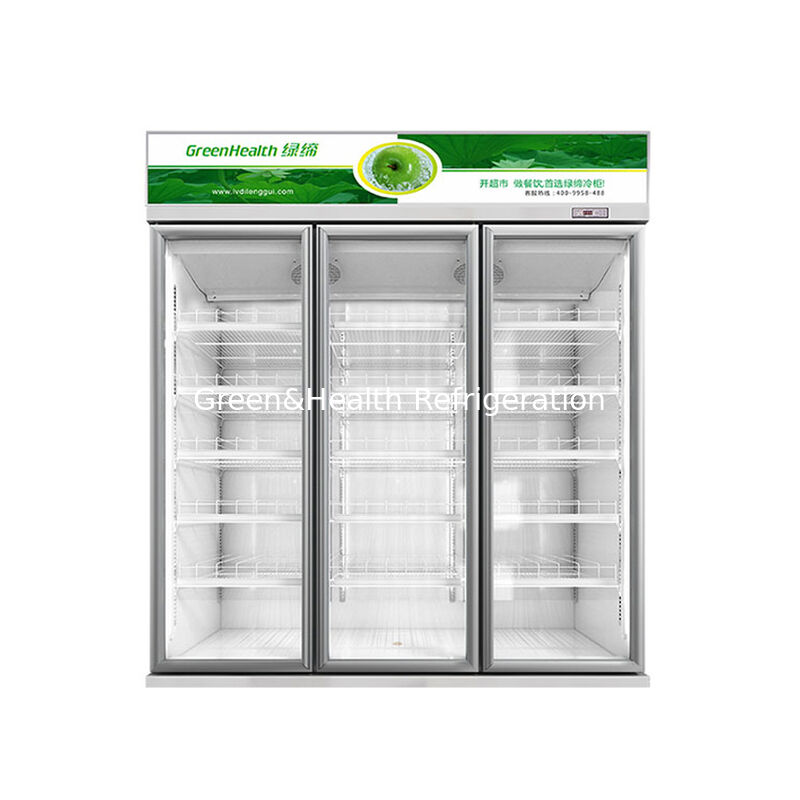 GreenHealth LG-1000W 3 Kapılı Ticari Gazlı İçkiler Buzdolabı, Üst Taşıma Birimi, 0 ̊10 °C
