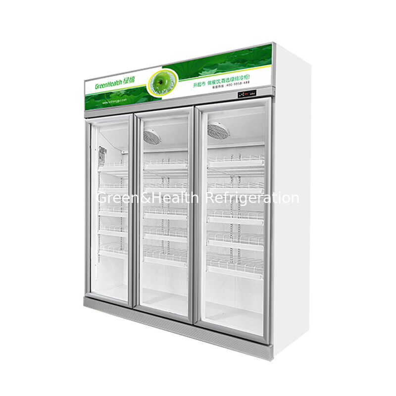 GreenHealth LG-1000W 3 Kapılı Ticari Gazlı İçkiler Buzdolabı, Üst Taşıma Birimi, 0 ̊10 °C