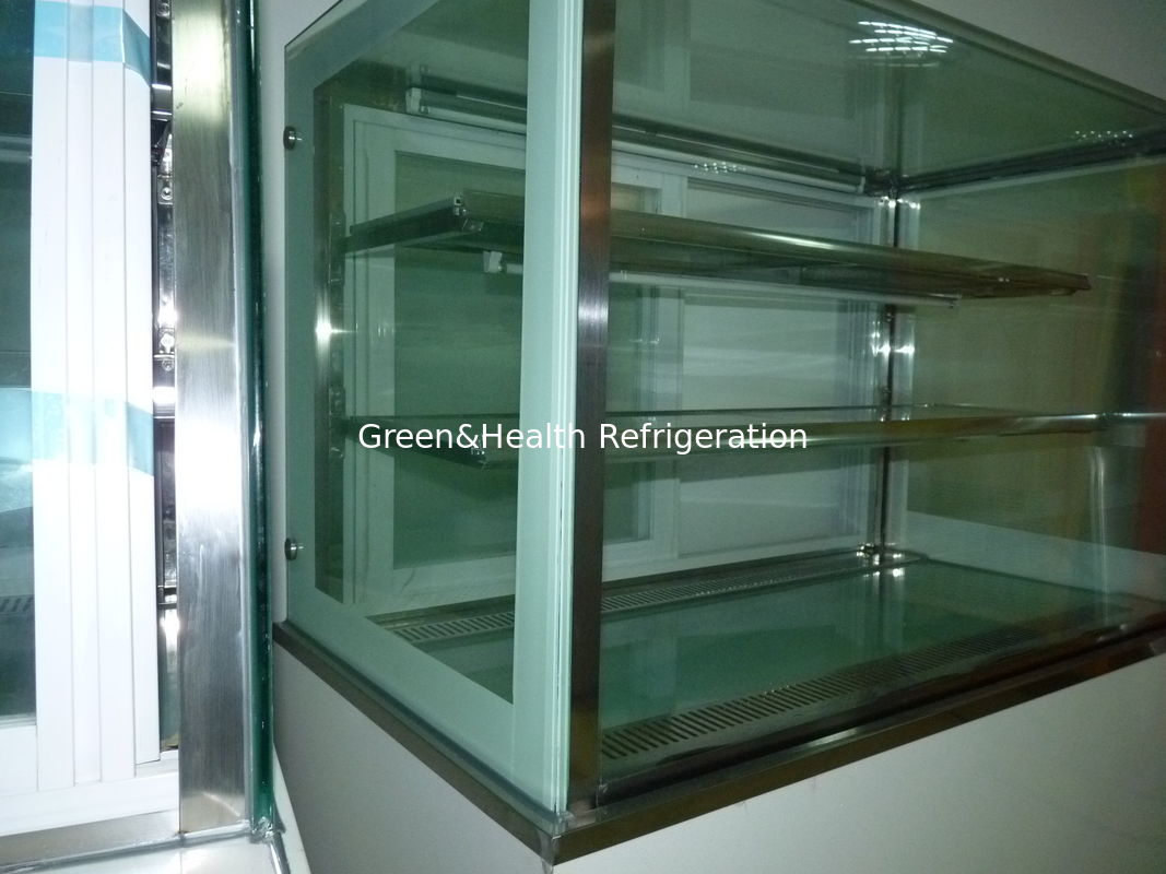 1.5 metre Dikey Soğutucu 660W, Pasta Teşhir Dondurucu Sert Camlı 3 Raflı