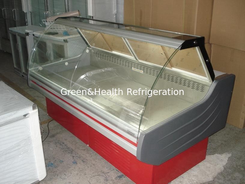 Dükkan Açık Ekran Soğutucu R22 / R404a, T5 Işık Ile Tekerlekler Deli Ekran Buzdolabı