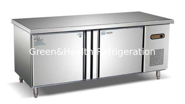 Danfoss kompresörü ve fan soğutması ile fırın ve oteller için ticari paslanmaz çelik masa soğutucu