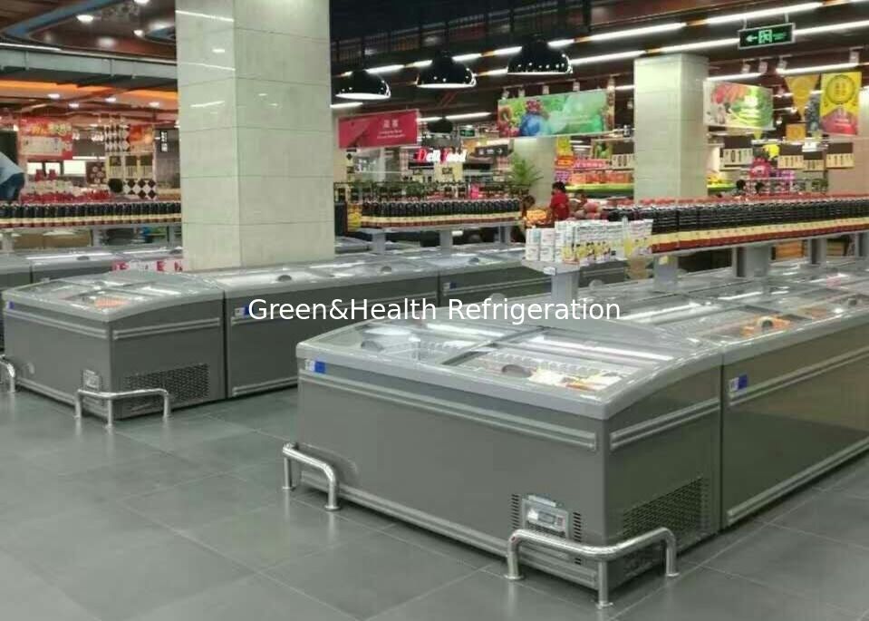 Sürgülü Kapı Süpermarket Kombine Ada Dondurucu Et İçin