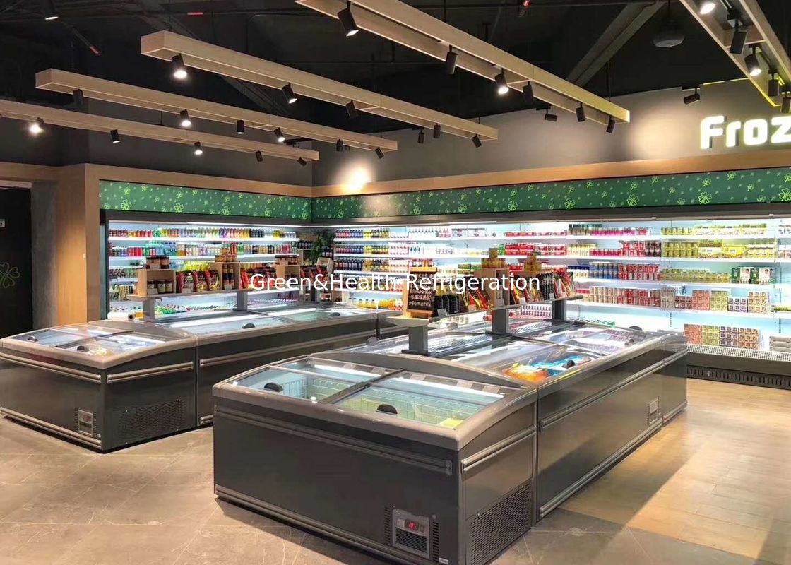 Sürgülü Kapı Süpermarket Kombine Ada Dondurucu Et İçin