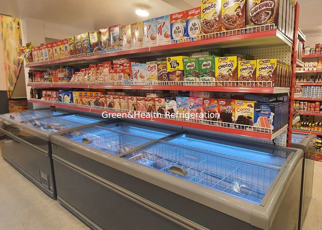Sürgülü Kapı Süpermarket Kombine Ada Dondurucu Et İçin