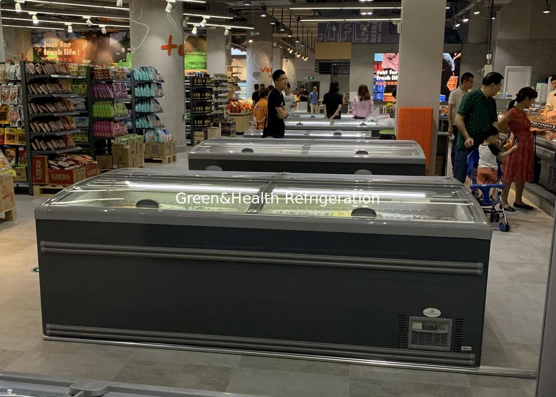 Sürgülü Kapı Süpermarket Kombine Ada Dondurucu Et İçin