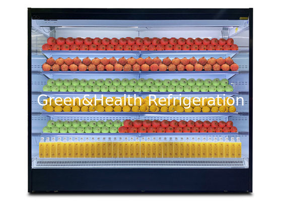 Uzak Sistem Sağ Köşeli Ticari Açık Ön Çok Katlı Ekran Soğutucu