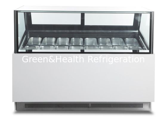 Kare Cam -22 Derece Dondurma Teşhir Vitrini Gelato için 16 Tatlar