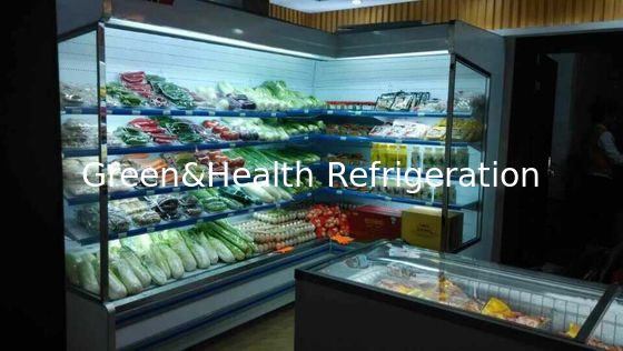 Dikey Hava Perdesi LED Işık Multideck Açık Soğutucu Köşe Tipi