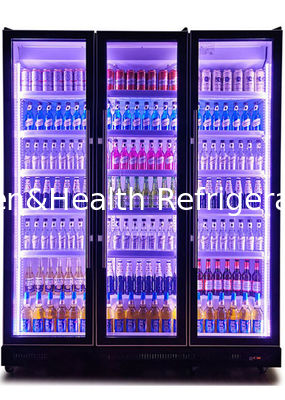 Fan Soğutma Sistemli Dikey Siyah Cam Kapı Bira Teşhir Buzdolapları
