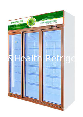 Lüks Ticari İçecek Soğutucu Dik Cam Kapı Ekran Buzdolabı Ayarlanabilir Raflar
