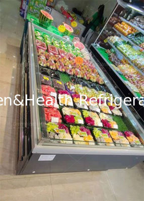 Meyve Sebze Açık Teşhir Soğutucu Paslanmaz Çelik Süpermarket Ada Dondurucu