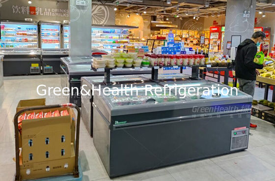 Chest Deep Island Dondurucu Vitrin Ticari Üst Sürgülü Cam Kapı Fişli