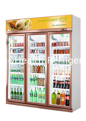 Kendinden Rebound Cam Kapılı Süpermarket İçecek Teşhir Soğutucu