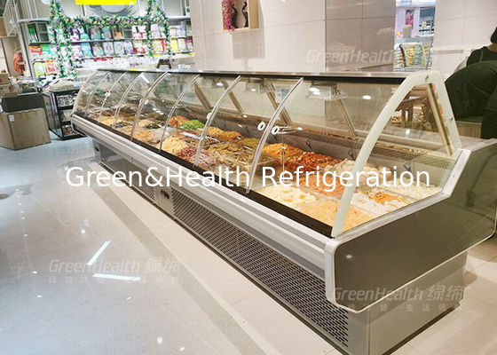 Sürgülü Kapılı Büyük Hacimli Pişmiş Gıda Şarküteri Teşhir Buzdolabı 4 Üniversal Tekerlek