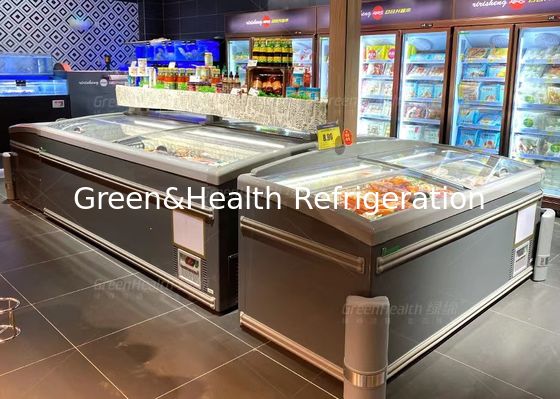 Temperli Cam 1040L Kapasiteli 2.5m Gri Renkli Ticari Teşhir Dondurucu