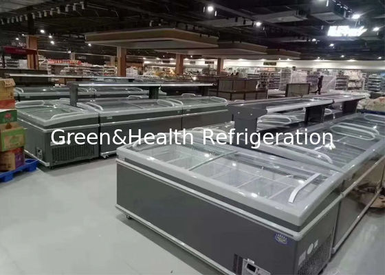 Dondurma için Statik Soğutma Adası Göğüs Dondurucu Ticari Buzdolabı Ekipmanları