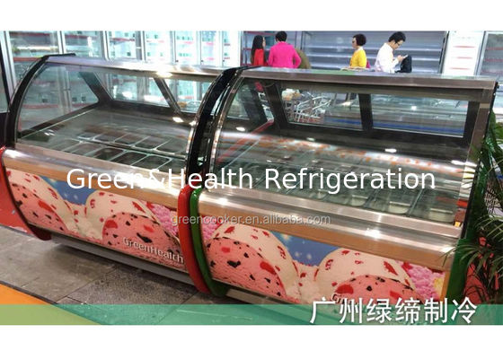 1880W 20 Tava Dondurma Teşhir Dondurucu Buz Popsicle Buzdolabı Göğüs Vitrini