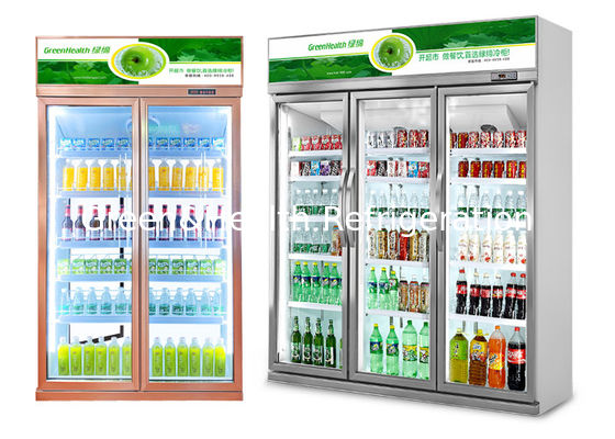 Ticari dik bira soğutucu Çift cam kapılar soğuk kola gösterge buzdolabı