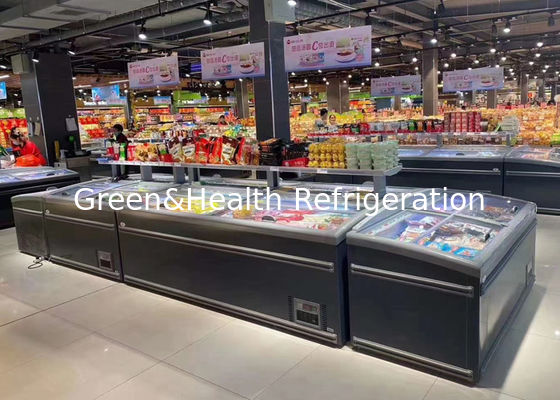 Süpermarket Cam Kapı Sandık Dondurucu Gıda Ekranı Malzeme Buzdolabı 1040L