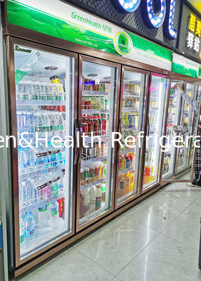 748L cam kapı buzdolabı içecekler soğutma ekipmanı fan soğutma