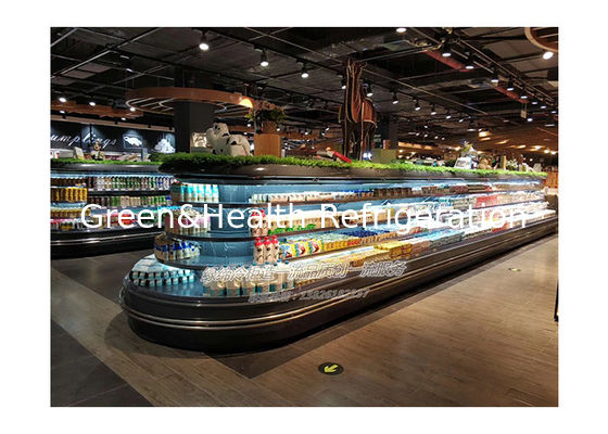 Ticari Çok Katlı Yuvarlak Ada Açık Dondurucu Süpermarket için Dondurucu