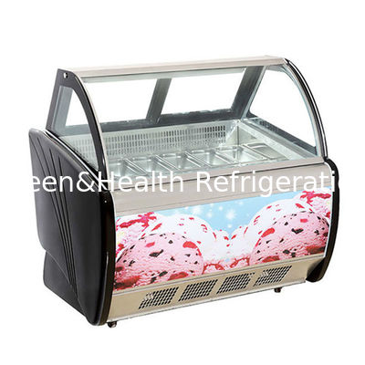 12 Pan Gri Renkli İtalyan Dondurucu Dondurucu Dondurma Dükkanı