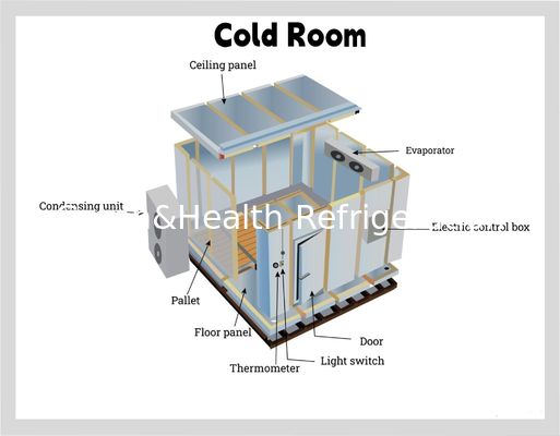 PU Panel Gıda Soğuk Depolama Odası Restoran Ticari Mutfak Walk In Freezer