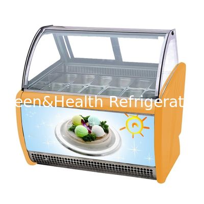 Ticari Dondurma Hard Dondurma Ekran Dondurucu Vitrin 8/10/12/14/16 Tencerelerle