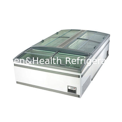 CE ROHS Ticari Ekran Dondurucu Süpermarket Kavisli Cam Kapı Dondurucu