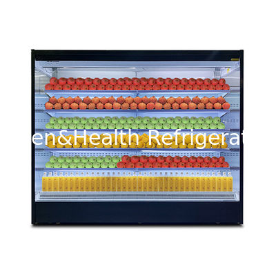 Çok katmanlı açık tip cam paslanmaz çelik hava perde dolabı lotus tohumları ve LED ile