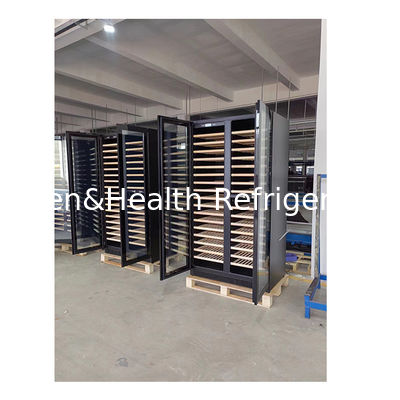 Ticari kullanım için iki bölge sıcaklıklı şarap soğutucusu ve 316 şişe kapasitesi olan haya ağaç rafları