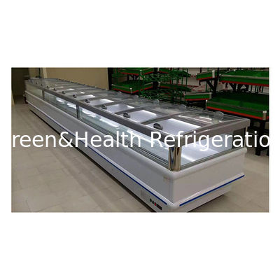 Yatay Kaydırıcı Cam Kapı İçeriye Kompresör Dondurucu Adası Kabineti