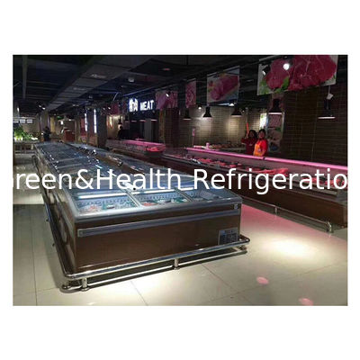 Son Sürgülü Kapı Düşük Sıcaklıklı Dondurulmuş Et Topları Gıda Depolama Ekranı Ada Dolabı Dondurucu