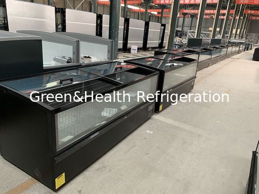 -22 derece Dondurulmuş Balık Eti teşhir Reyonu Marketler için Takılabilir Ada Tipi Dondurucu