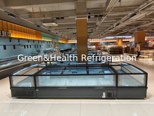 Süpermarket Adası Dondurucu LED Işıklı Et Dondurucu Dondurucu