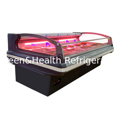 Ticari yatay süpermarketler Avrupa tarzı şık taze et depolama buzdolapları kullanıyor