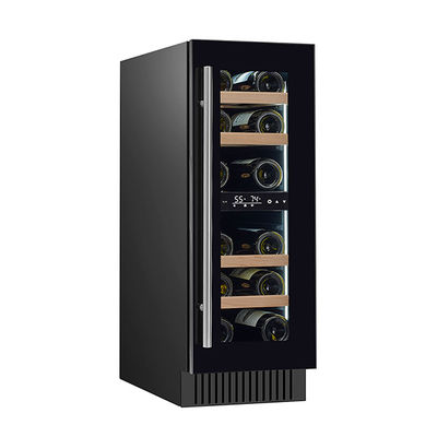 68 Şişe Kapasiteli Çift Sıcaklık Bölgeli Ahşap Raflı Şarap Teşhir Soğutucusu