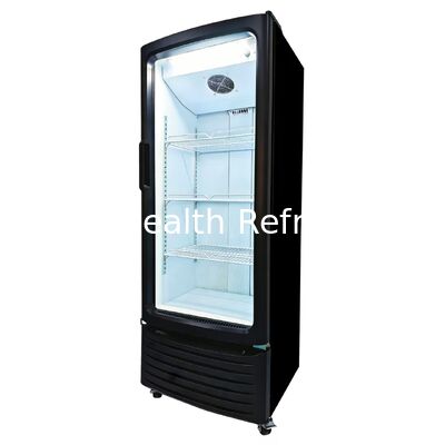 Süpermarket Tek Cam Kapı Ticari Ekran Soğutucu Dikey Soğutucu Fan Soğutma İçecek Soğutma Ekipmanı