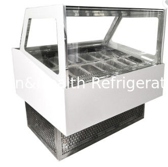 Sert Dondurma Vitrin Dondurucu / Popsicle Kova Tavaları Vitrin Gelato Renk Çelik