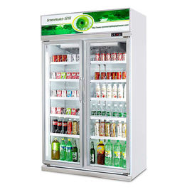 Lüks Alüminyum Ticari Ekran Dondurucu / 2 Kapı Süpermarket Dik Ekran Buzdolabı