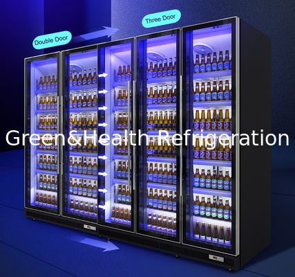 Pepsi / Süt / Bira İçin Camlı Oto Buz Çözme Ticari Dik Dondurucu