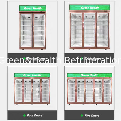 R134 Dik Süpermarket Ticari Cam Kapı Buzdolabı