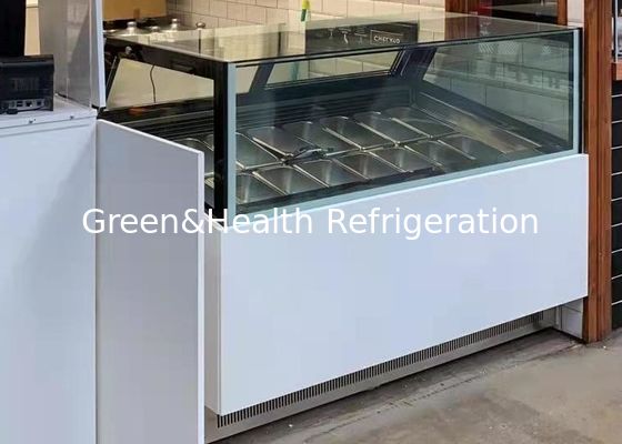 -22 Derece 16 Tava Gelato Teşhir Kaşık Dondurma Teşhir Dondurucu